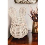 MİEN HOME Rattan Bambu Hasır Tavşan Kulaklı Sepet