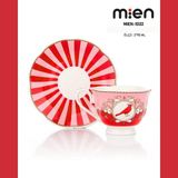 Mien Kuş Desenli 2 Kişilik Türk Kahve Fincan Takımı – 90 ml - Beyaz