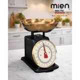 Mien Mekanik Mutfak Terazisi 2 kg – Paslanmaz Çelik Hazneli, Analog Klasik Terazi - Altın - Siyah