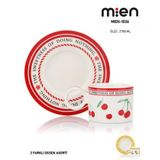Mien MİEN 2’li Kiraz Desenli Porselen Kahve Fincan Takımı – 90 ml (Sarı ve Kırmızı Renk Seçenekleri)