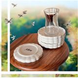 MİEN Mien 6 Adet Istiridye Model Porselen Çay Tabağı 11 cm Beyaz Renk Bulaşık Makinesine Uygun - ÇAY TABAĞI