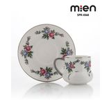 Mien MİEN 6 Kişilik Kanaviçe Desen Porselen Türk Kahve Fincan Takımı – 80 ml