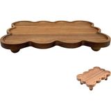 MİEN Mien Akasya Ahşap Dikdörtgen Sunumluk - Dalgalı Kenar Dekoratif Tabak (32X23X5 Cm) - MİEN AKASYA DİKDÖRTGEN SUNUMLUK 32X23X5CM - Kahverengi
