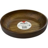 MİEN Mien Akasya Ahşap Tabak/kase 18X4 cm – Doğal Ahşap Servis Tabağı, Dekoratif Sunum Kasesi - 18*4 CM AKASYA YEMEK TABAĞI-KASE - Kahverengi