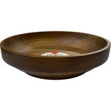 MİEN Mien Akasya Ahşap Tabak/kase 20X4 cm - 20 CM YUVARLAK AKASYA YEMEK TABAĞI - Kahverengi