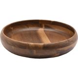 MİEN Mien Akasya Doğal Ahşap Kase - Dekoratif Sunum ve Salata Kasesi (25X5 Cm) - 25*5 CM AKASYA SUNUM KASESİ - Kahverengi