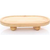 MİEN Mien Bambu Sunumluk 24X14X2,8 cm – Ayaklı Doğal Bambu Servis ve Kahvaltı Tabağı - BAMBU SUNUMLUK 24*14*2.8 CM - Kahverengi