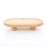 Mien MİEN Bambu Sunumluk 24x14x2,8 Cm – Ayaklı Doğal Bambu Servis ve Kahvaltı Tabağı