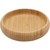 MİEN Mien Bambu Yuvarlak Kase - 18 cm Dekoratif Sunum ve Çerez Kasesi - 18 CM AKASYA KASE - Kahverengi