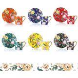 MİEN Mien Deco 6’lı 90 ml Porselen Kahve Fincan Takımı – Renkli & Desenli Şık Türk Kahvesi Seti - 0 - 499 ml