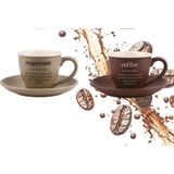 MİEN Mien Earth 2'li Kahve Fincan Takımı 90ML - Kahverengi - Yeşil - 90 ml