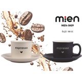 MİEN Mien Mono 2'li Kahve Fincan Takımı 100ML - Krem - Lacivert - 100 ml
