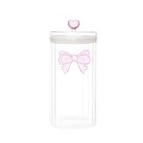 MİEN Mien Şeffaf Cam Fiyonk Detaylı Kavanoz 1400 ml – Contalı Kapaklı Büyük Boy Saklama Kabı (19,5X11 Cm)