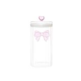 MİEN Şeffaf Cam Fiyonk Detaylı Kavanoz 1400 ml – Contalı Kapaklı Büyük Boy Saklama Kabı (19,5x11 cm)