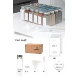Mienda Home 24'lü Cam Baharatlık Seti Beyaz Etiketli Baharatlık Takımı Fırça Huni Hediyeli Set Mh00slvr24f