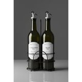 Mienda Home 2'li Siyah Metal Stantlı Cam Yağdanlık Seti 750 ml Damlatmaz Başlıklı Set 750BB-MTL