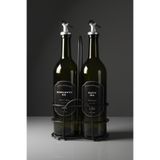 Mienda Home 2'li Siyah Metal Stantlı Cam Yağdanlık Seti 750 ml Damlatmaz Başlıklı Set 750SS-MTL