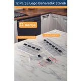 Mienda Home Mienda Home 12 parça Şeffaf-Lego Baharatlık Standı Çok Amaçlı Düzenleyici Makyaj Organizer