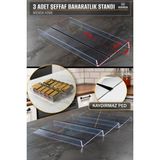 Mienda Home Şeffaf Akrilik 3 Adet Baharatlık Standı Çekmece Içi Düzenleyici Organizer
