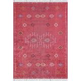 Mieroszow Kırmızı Madalyon Modern Geometrik Etnik Desenli Boho Makinada Yıkanabilir Hav Toz Vermez Leke Tutmaz Kaymaz Taban Dijital Makine Baskı Halı Oturma Odası Salon Yolluk Koridor Mutfak Halısı