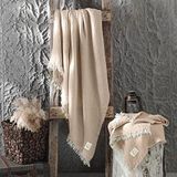 Miespiga Gold Throw 4 Katlı Müslin Koltuk Şalı|125x190 | Bürümcük Doku (Latte)