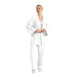 Miespiga Hafif ve Nefes Alan Müslin Kadın Kısa Kimono Pamuklu | Plaj Elbisesi | Kuşaklı Kısa Kaftan | Müslin Plaj Elbisesi | Müslin Plaj Kimono Kadın Kimono | Kadın Sabahlık Kısa (Beyaz, Standart)
