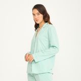 Miespiga Kadın Gömlek Pantolon Pijama Takımı - M - Aqua