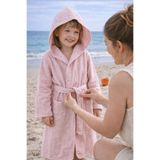 Miespiga Pamuklu Kapşonlu Çocuk Müslin Bornoz Plaj Pembe