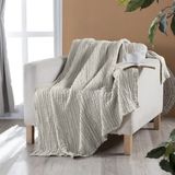 Miespiga Rustik 3 Kat Keten Çift Taraflı Süper Yumuşak Nefes Alabilen Dört Mevsim Throw Koltuk Şalı 140 x 190 cm. - Bej