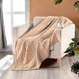 Miespiga Rustik 3 Kat Keten Çift Taraflı Süper Yumuşak Nefes Alabilen Dört Mevsim Throw Koltuk Şalı 140 x 190 cm. - Şeftali