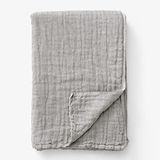 Miespiga Rustik 3 Kat Keten Çift Taraflı Süper Yumuşak Nefes Alabilen Dört Mevsim Throw Koltuk Şalı 140x190cm | Koltuk Örtüsü | 140x190 cm Yatak Örtüsü (Antrasit)