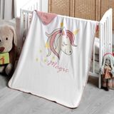 Miespiga Unicorn Bebek Battaniye 75X100 - Beyaz - 75 x 100 cm