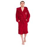 Miespiga Welsoft Teddy Erkek Sabahlık Bornoz Ev Giyim Ropdöşambır Çeyiz (Bordo Kapüşonlu, M-L)