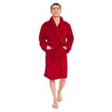 Miespiga Welsoft Teddy Erkek Sabahlık Bornoz Ev Giyim Ropdöşambır Çeyiz (Bordo Şal Yaka, M-L)
