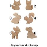 Miessa 6 Adet! Çocuk Odası Ahşap Çekmece/dolap Kulpu, Figürlü Ahşap Kulp
