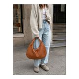 Miesse Kadın Casual Örgü Dokulu Hobo Çanta - Taba