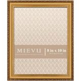 MIEVU 8 × 10 Altın Resim Çerçevesi - Duvara Asmak ve Masaüstü Ekranı için Resim Çerçeveleri, Poster için Süslü Fotoğraf Çerçevesi, Vintage Çerçeveler