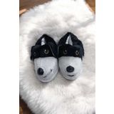 Migenty Köpek figürlü ERKEK Panduf Rahat Ve Şık süper yumuşak peluş kumaş ev pandufu kaymaz tabanlı