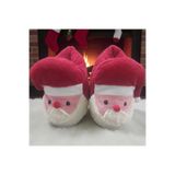 Migenty noel baba panduf kırmızı şapkalı süper yumuşak peluş kumaş ev pandufu kaymaz tabanlı yeni sezon