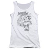 Mighty Mouse Protect And Serve Juniors Tank Top Shirt WHITE 2X