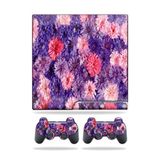 MightySkins Kaplama Sony Playstation 3 PS3 Slim Skins + 2 Controller Skins Çıkartma Mor Çiçekler ile Uyumlu