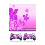 MightySkins Kaplama Sony Playstation 3 PS3 Slim Skins + 2 Controller Skins Çıkartma Pembe Çiçekler ile Uyumlu