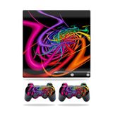 MightySkins Kaplama Sony Playstation 3 PS3 Slim Skins + 2 Controller Skins Sticker Color Invasion ile Uyumlu