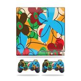 MightySkins Kaplama Sony Playstation 3 PS3 Slim Skins + 2 Controller Skins Sticker Funky Flowers ile Uyumlu