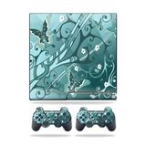 MightySkins Kaplama Sony Playstation 3 PS3 Slim Skins + 2 Controller Skins Sticker Kelebek Mavisi