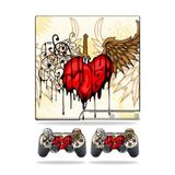 MightySkins Kaplama Sony Playstation 3 PS3 Slim Skins + 2 Controller Skins Sticker Stabbing Heart ile Uyumlu