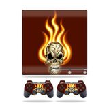 MightySkins Kaplama Sony Playstation 3 PS3 Slim Skins + 2 Controller Skins Sticker Yanan Kafatası ile Uyumlu
