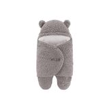 migie 0-4 Ay Bebek Dış Kundak Uyku Tulumu Kıvırcık Wellsoft Peluş Gri