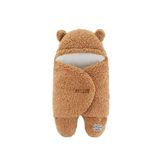migie 0-4 Ay Bebek Dış Kundak Uyku Tulumu Kıvırcık Wellsoft Peluş Kapuçino