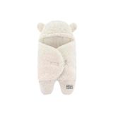 migie 0-4 Ay Bebek Dış Kundak Uyku Tulumu Kıvırcık Wellsoft Peluş Kırık Beyaz